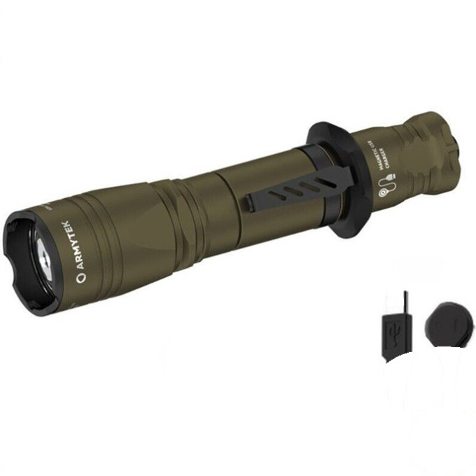 Фонарь ARMYTEK DOBERMANN PRO MAGNET USB OLIVE теплый свет F07501WO